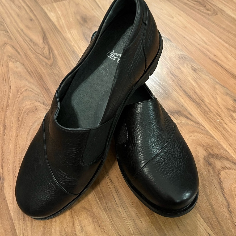 Dansko Julia Milled black leather loafers
